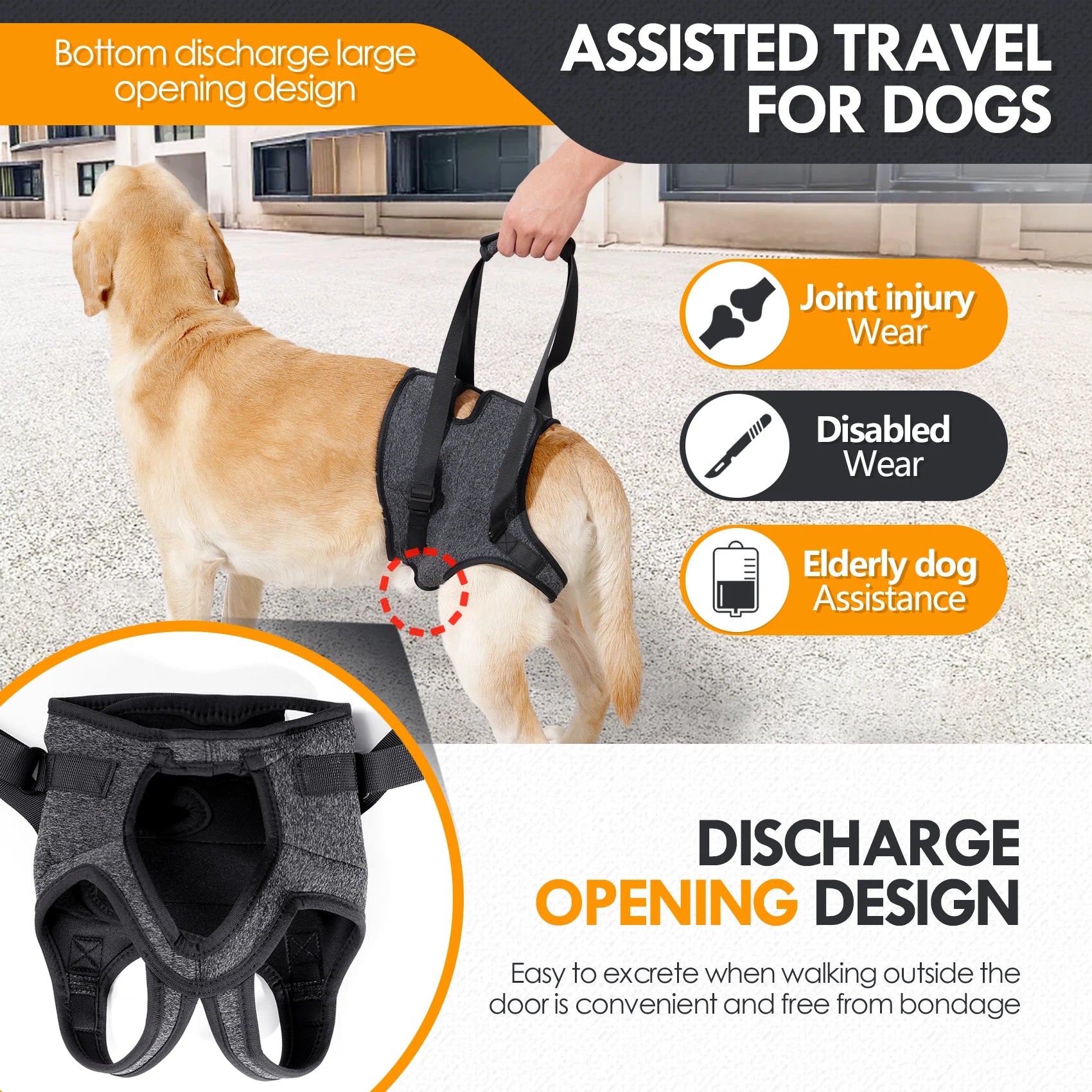 Pawonia Hind Leg Support Harness — Lift Sling for Disabled & Senior Dogs
