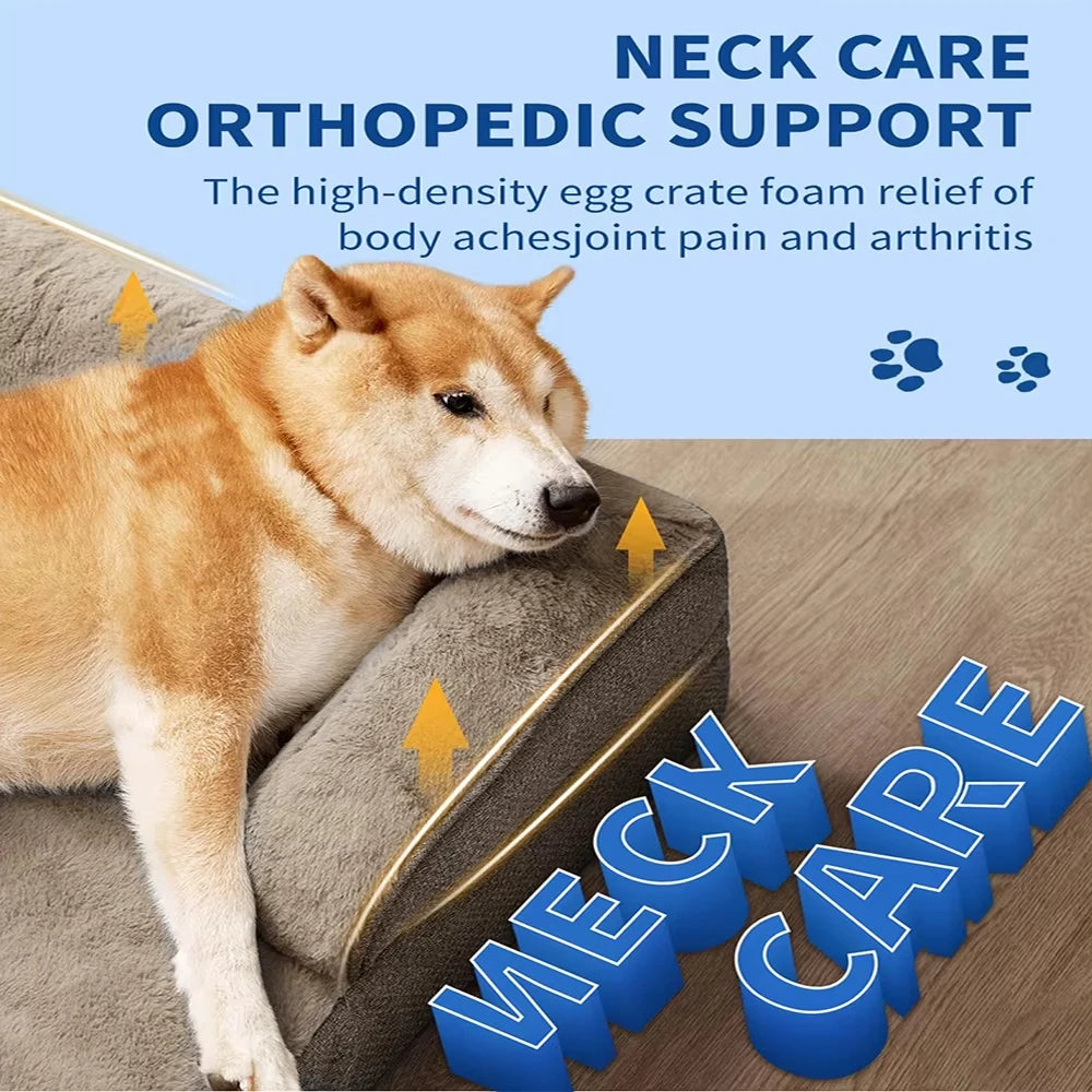 Pawonia Orthopedic Dog Bed — Egg-Crate Foam for Senior Dogs with Arthritis & Joint Pain