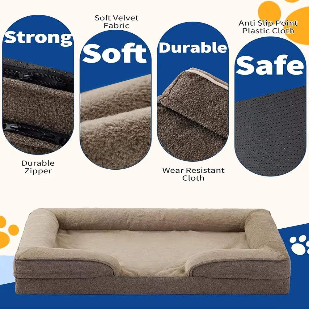 Pawonia Orthopedic Dog Bed — Egg-Crate Foam for Senior Dogs with Arthritis & Joint Pain