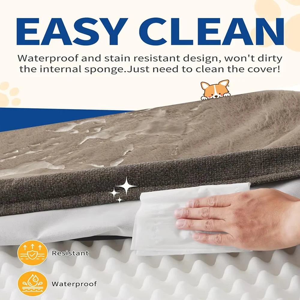 Pawonia Orthopedic Dog Bed — Egg-Crate Foam for Senior Dogs with Arthritis & Joint Pain