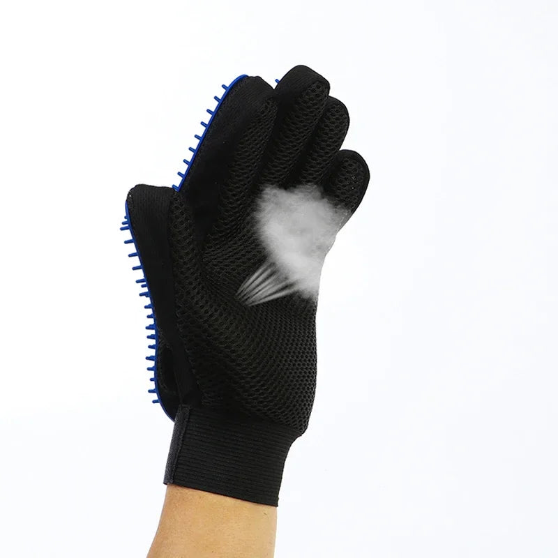 PAWPAL Pet Silicone Grooming Gloves - Effective Hair Remover Mitt for Dogs & Cats, Bathing & Shedding Control