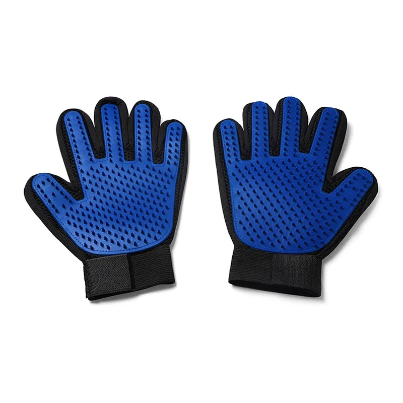 PAWPAL Pet Silicone Grooming Gloves - Effective Hair Remover Mitt for Dogs & Cats, Bathing & Shedding Control