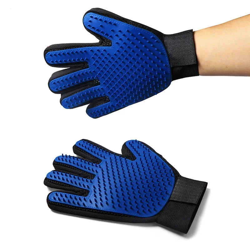 PAWPAL Pet Silicone Grooming Gloves - Effective Hair Remover Mitt for Dogs & Cats, Bathing & Shedding Control