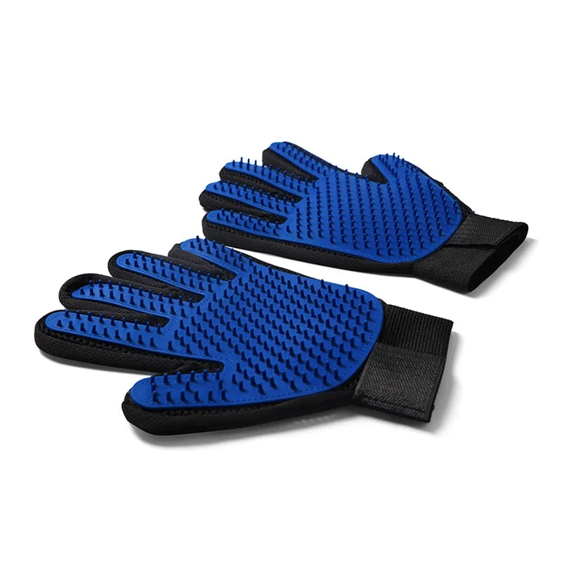 PAWPAL Pet Silicone Grooming Gloves - Effective Hair Remover Mitt for Dogs & Cats, Bathing & Shedding Control