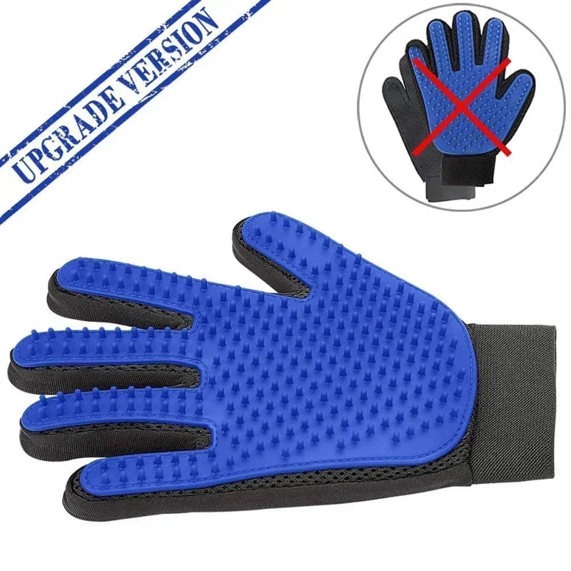 PAWPAL Pet Silicone Grooming Gloves - Effective Hair Remover Mitt for Dogs & Cats, Bathing & Shedding Control