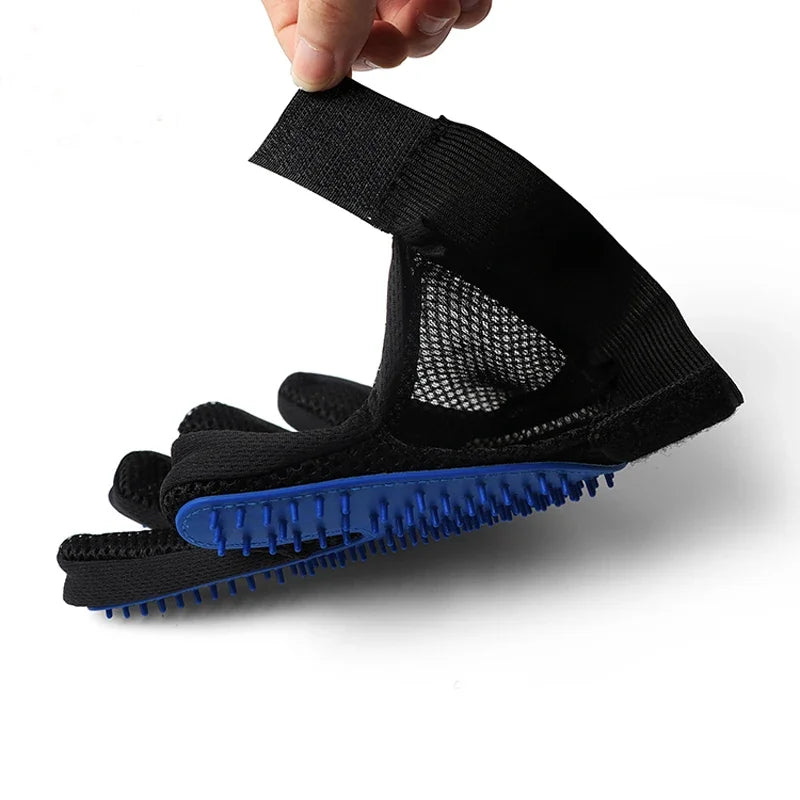PAWPAL Pet Silicone Grooming Gloves - Effective Hair Remover Mitt for Dogs & Cats, Bathing & Shedding Control
