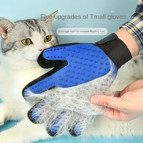 PAWPAL Pet Silicone Grooming Gloves - Effective Hair Remover Mitt for Dogs & Cats, Bathing & Shedding Control